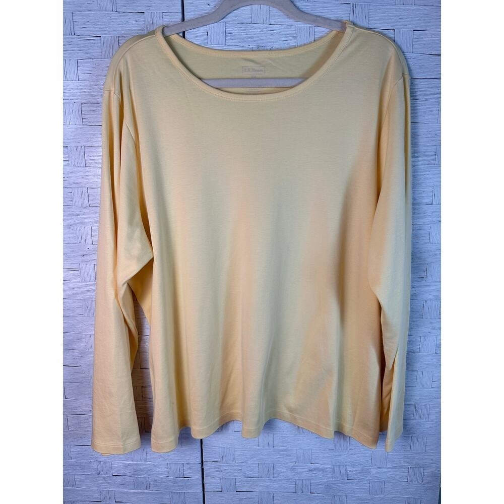 LL Bean Womens T-Shirt Pima cotton long sleeve soft feminine plus size